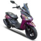 SCT Scooter 150cc Mishozuki, mostrando motor 150cc, faros LED, llantas de aleación y espacio bajo asiento
